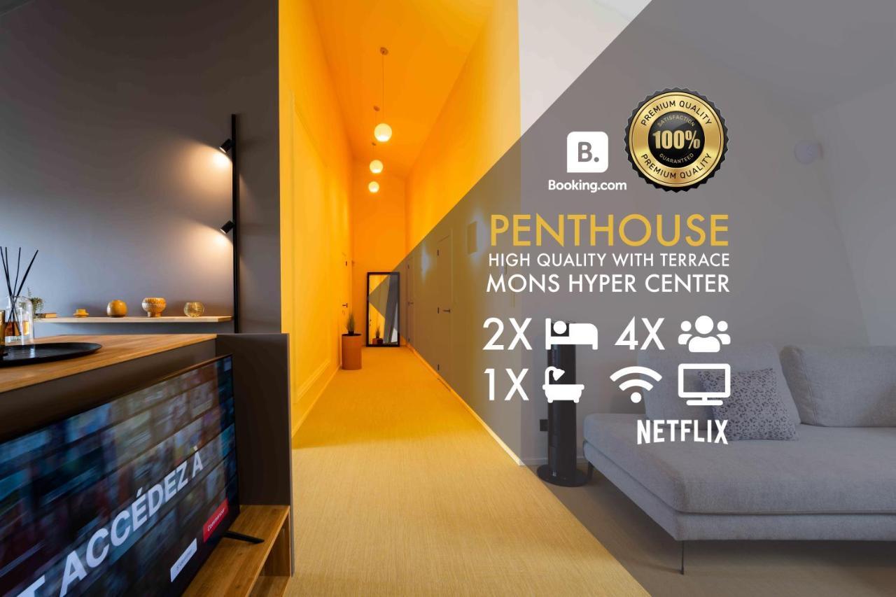 Luxury Penthouse & Terrace - Mons City Center المظهر الخارجي الصورة